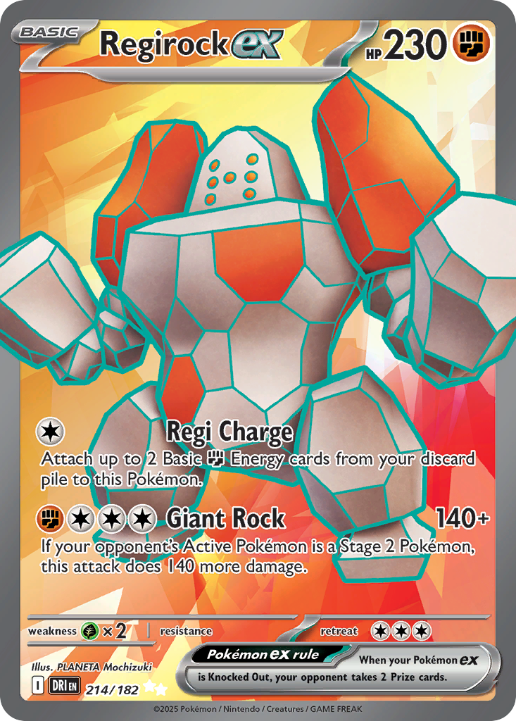 Regirock ex 214/182 Destined Rivals card