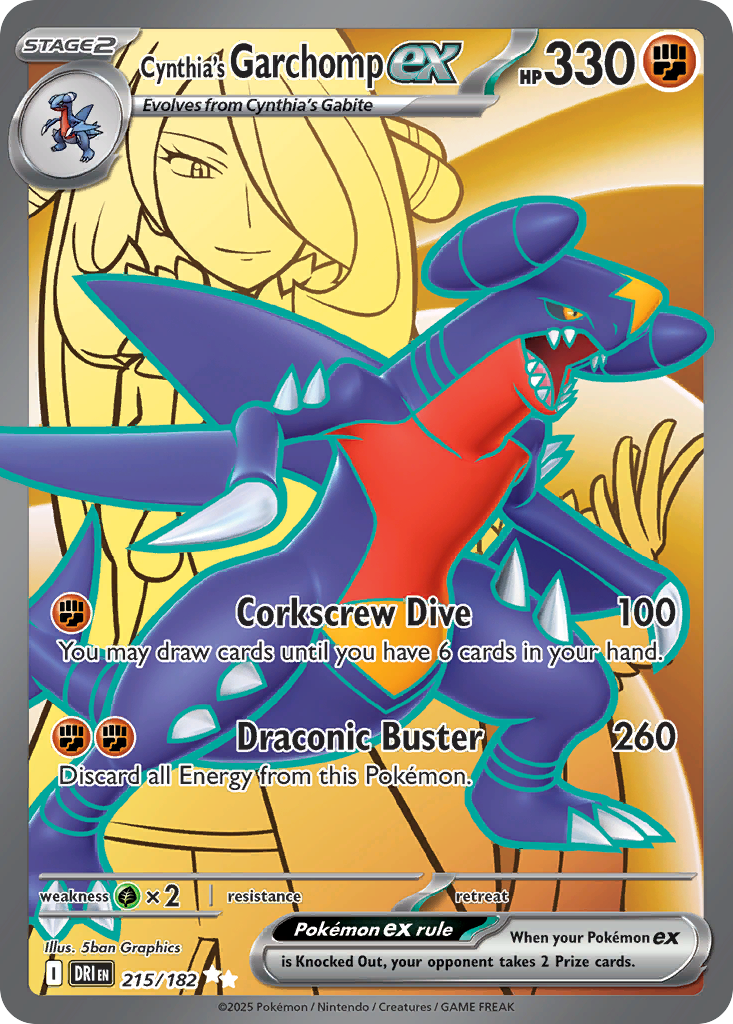 Cynthia's Garchomp ex 215/182 Destined Rivals card