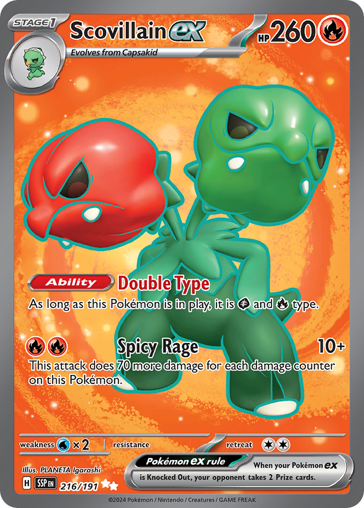 Scovillain ex 216/191 Surging Sparks card