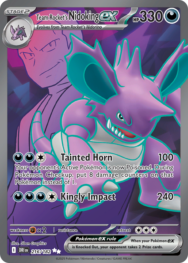 Team Rocket's Nidoking ex 216/182 Destined Rivals card