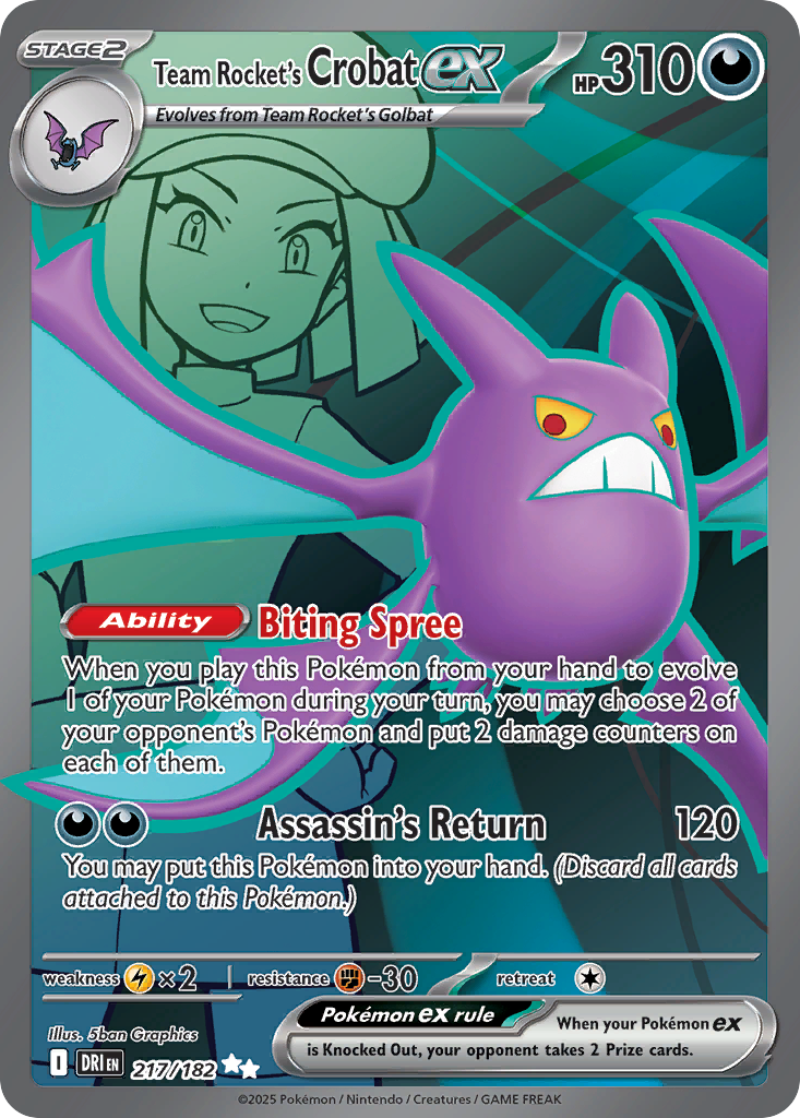 Team Rocket's Crobat ex 217/182 Destined Rivals card