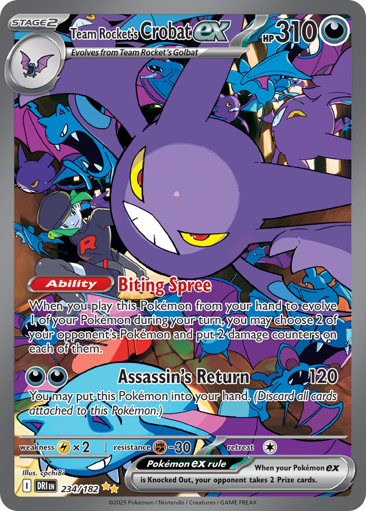Team Rocket's Crobat ex 234/182 Destined Rivals card