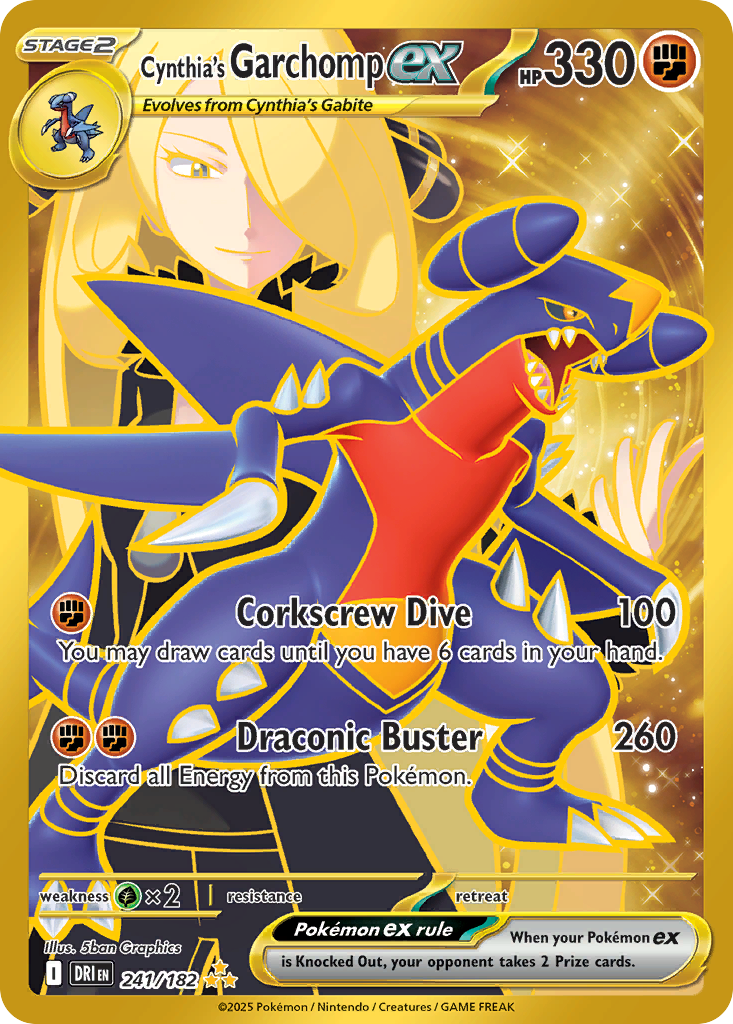 Cynthia's Garchomp ex 241/182 Destined Rivals card