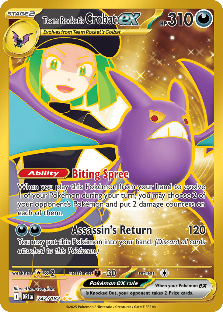 Team Rocket's Crobat ex 242/182 Destined Rivals card