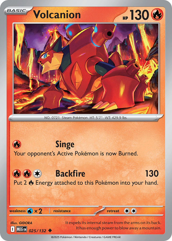Volcanion 025/132 Mega Evolution card