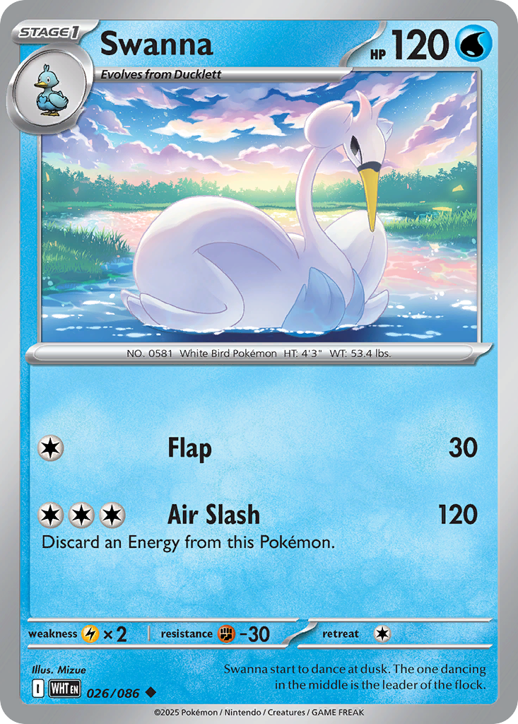 Swanna 026/086 White Flare card