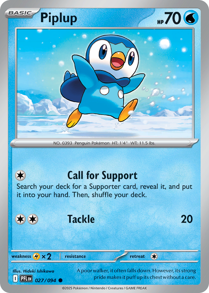 Piplup 027/094 Phantasmal Flames card