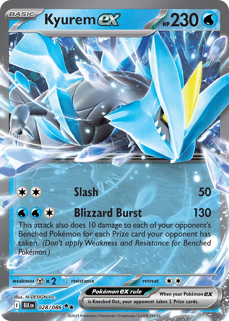 Kyurem ex 028/086 Black Bolt card