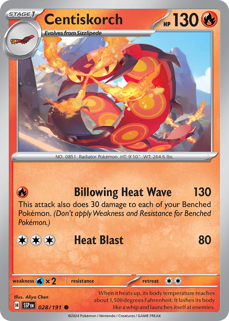 Centiskorch 028/191 Surging Sparks card