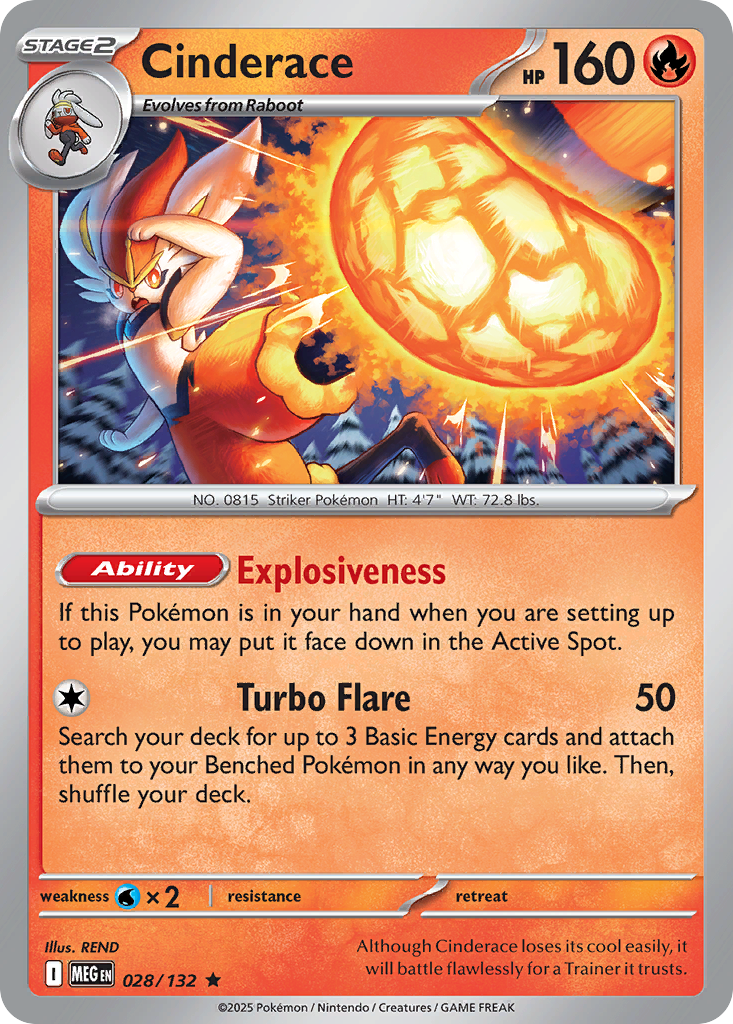 Cinderace 028/132 Mega Evolution card