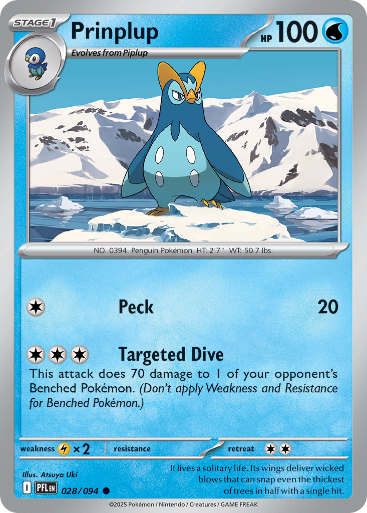 Prinplup 028/094 Phantasmal Flames card