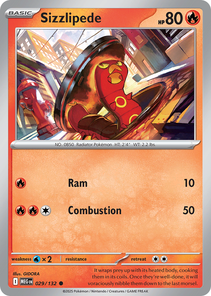 Sizzlipede 029/132 Mega Evolution card