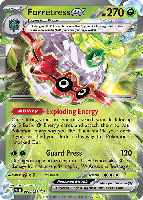 Forretress ex 002/091 Paldean Fates card