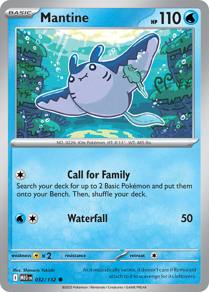 Mantine 032/132 Mega Evolution card