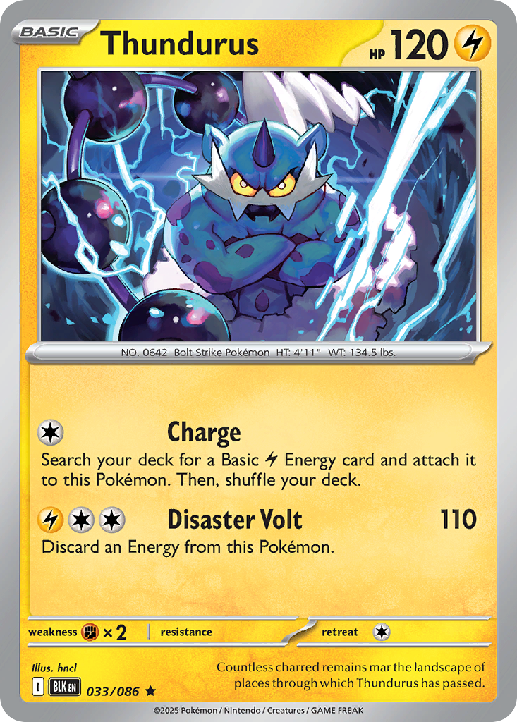 Thundurus 033/086 Black Bolt card
