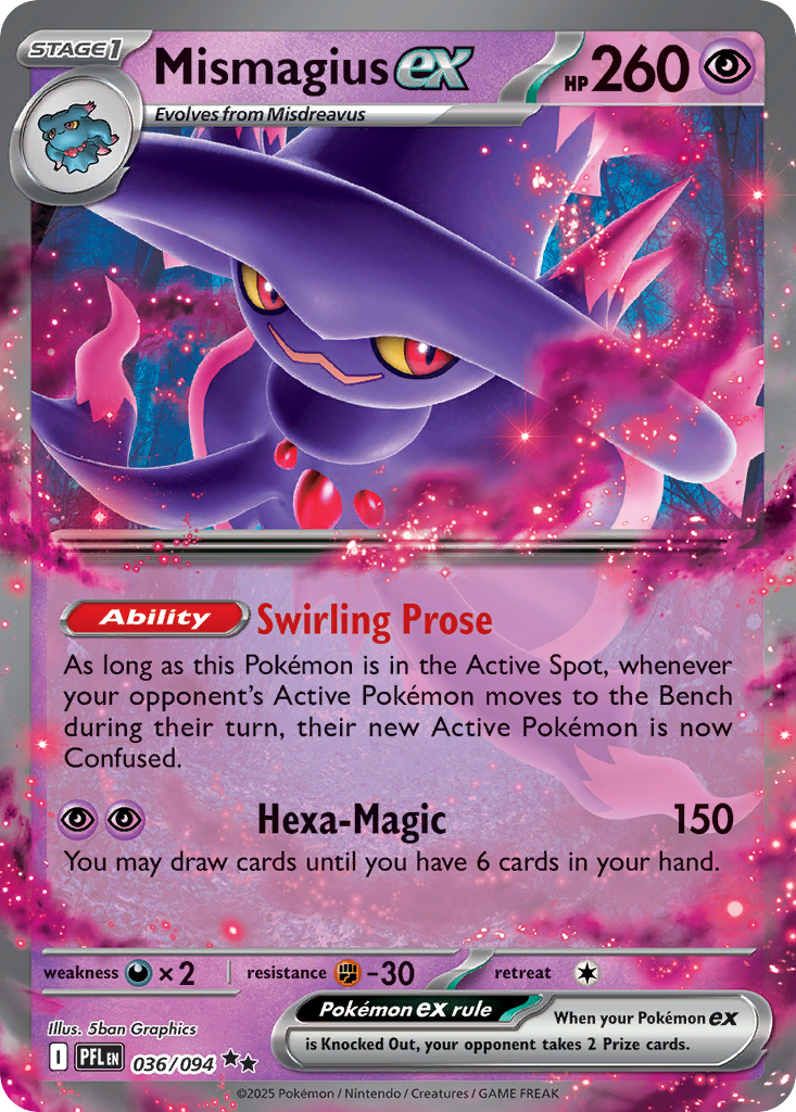 Mismagius ex 036/094 Phantasmal Flames card