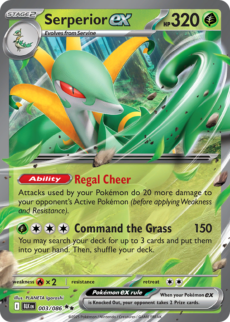 Serperior ex 003/086 Black Bolt card