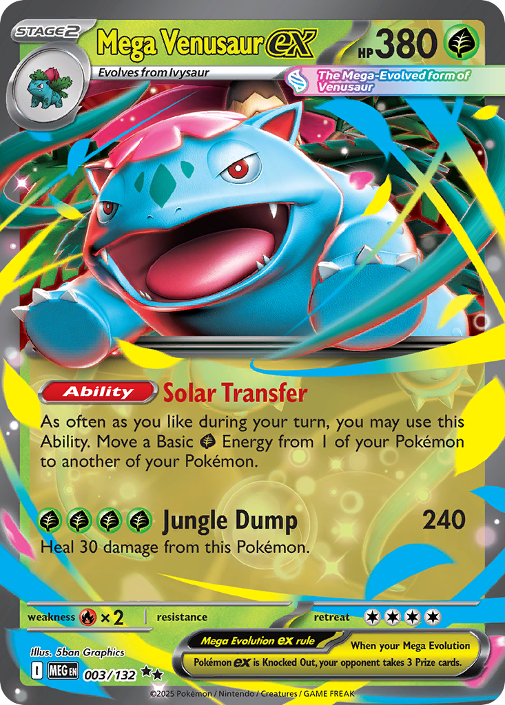 Mega Venusaur ex 003/132 Mega Evolution card