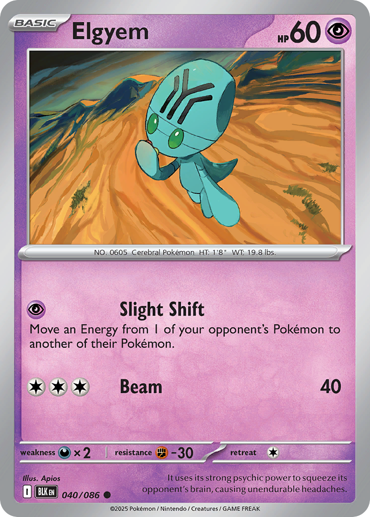 Elgyem 040/086 Black Bolt card
