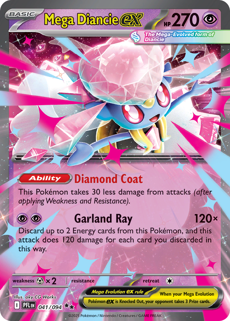 Mega Diancie ex 041/094 Phantasmal Flames card