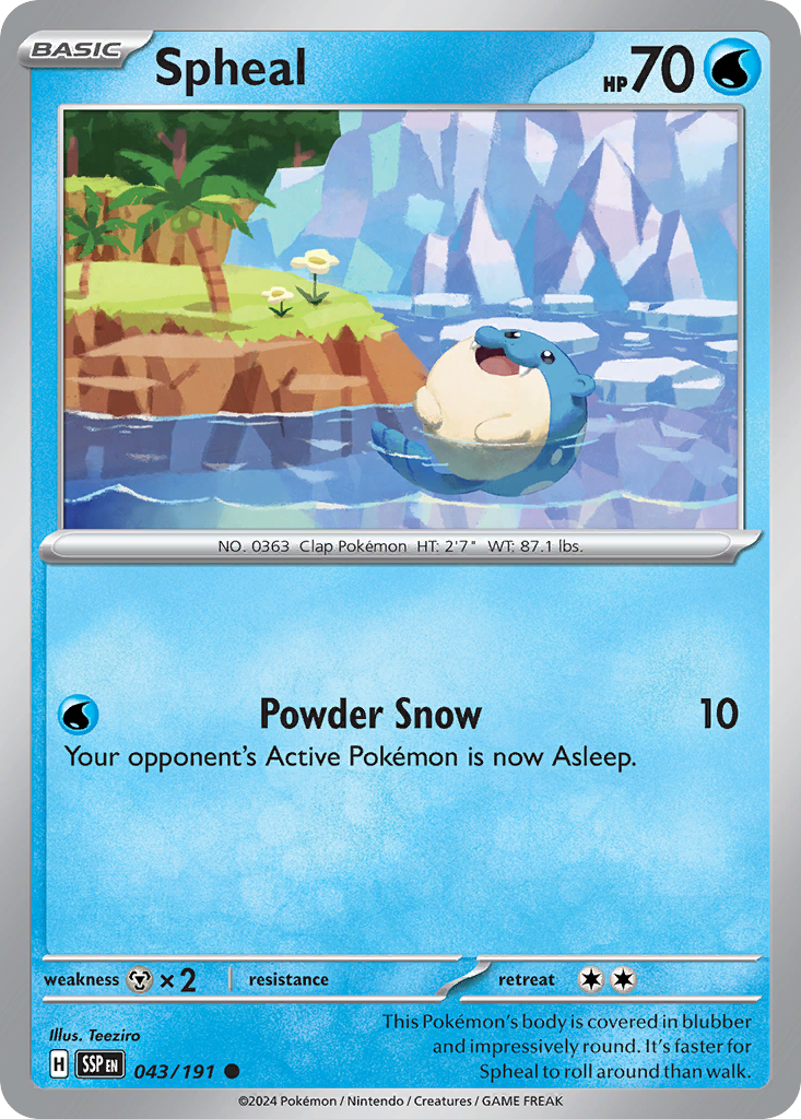Spheal 043/191 Surging Sparks card