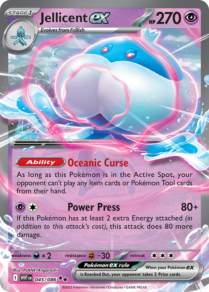 Jellicent ex 045/086 White Flare card