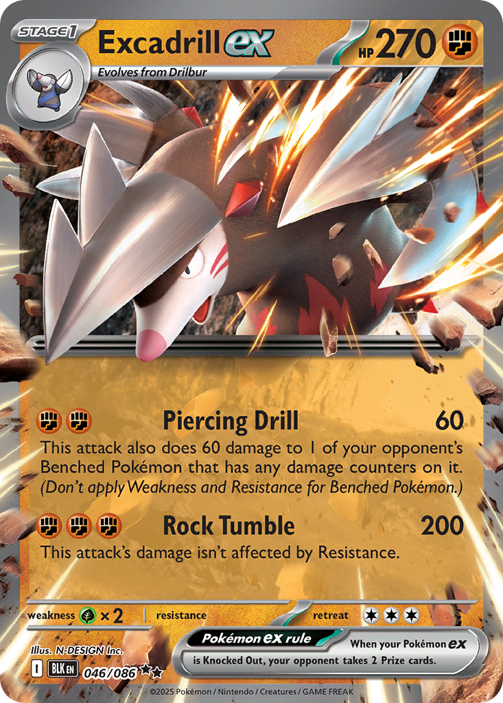 Excadrill ex 046/086 Black Bolt card