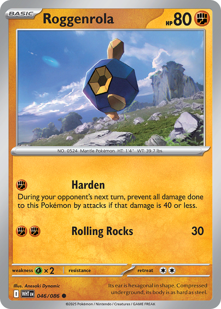 Roggenrola 046/086 White Flare card
