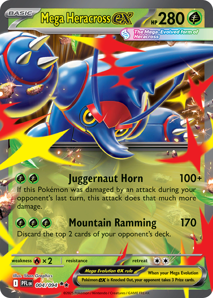 Mega Heracross ex 004/094 Phantasmal Flames card