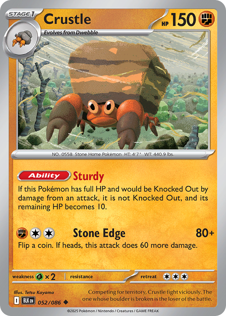 Crustle 052/086 Black Bolt card
