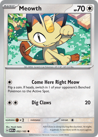 052/165 Meowth - Scarlet & Violet 151