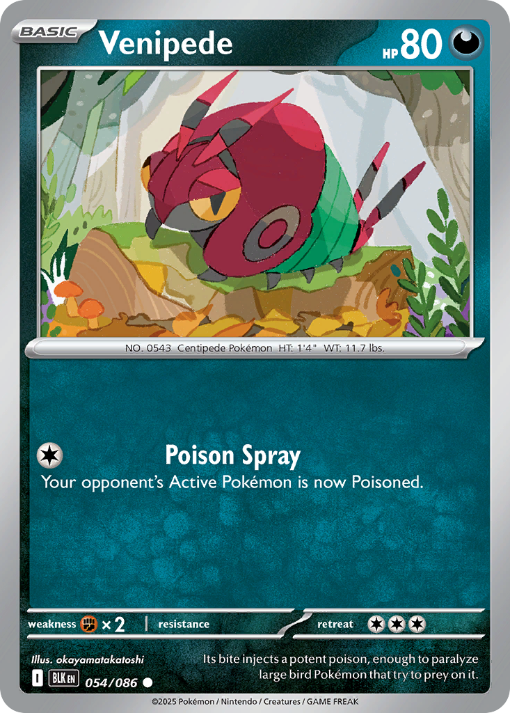 Venipede 054/086 Black Bolt card