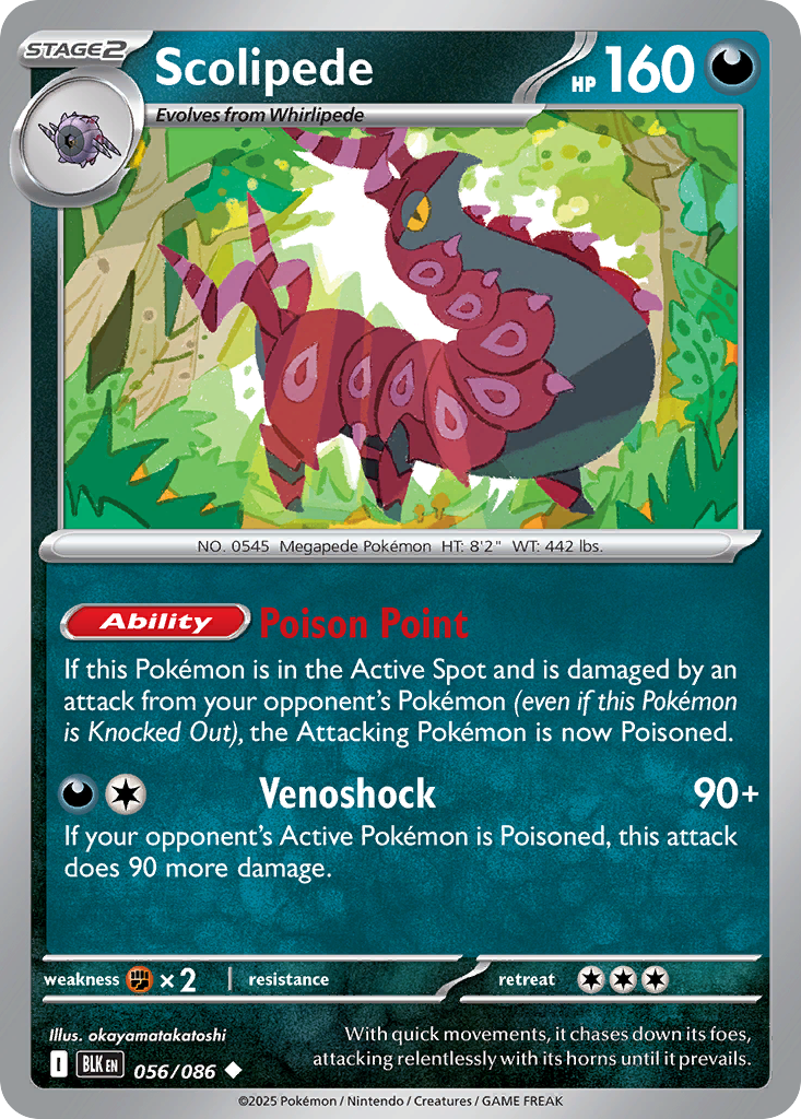 Scolipede 056/086 Black Bolt card