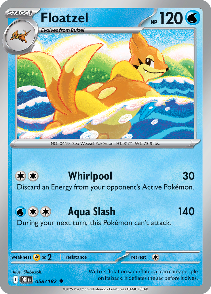 Floatzel 058/182 Destined Rivals card