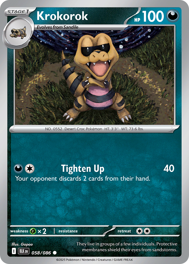 Krokorok 058/086 Black Bolt card