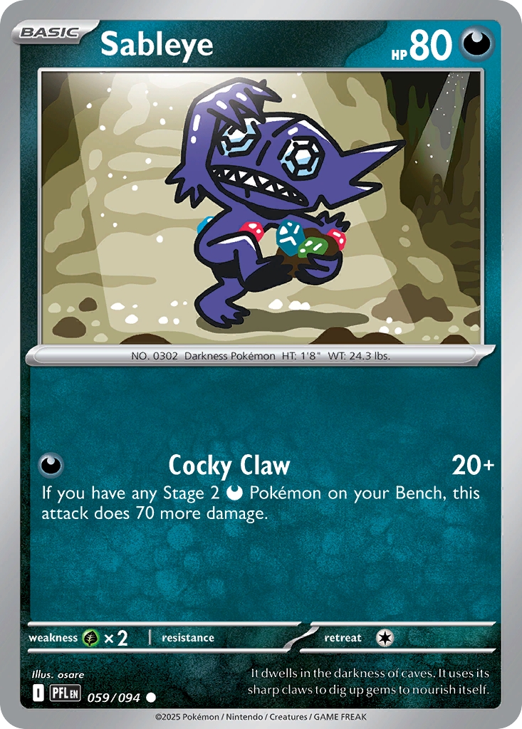 Sableye 059/094 Phantasmal Flames card