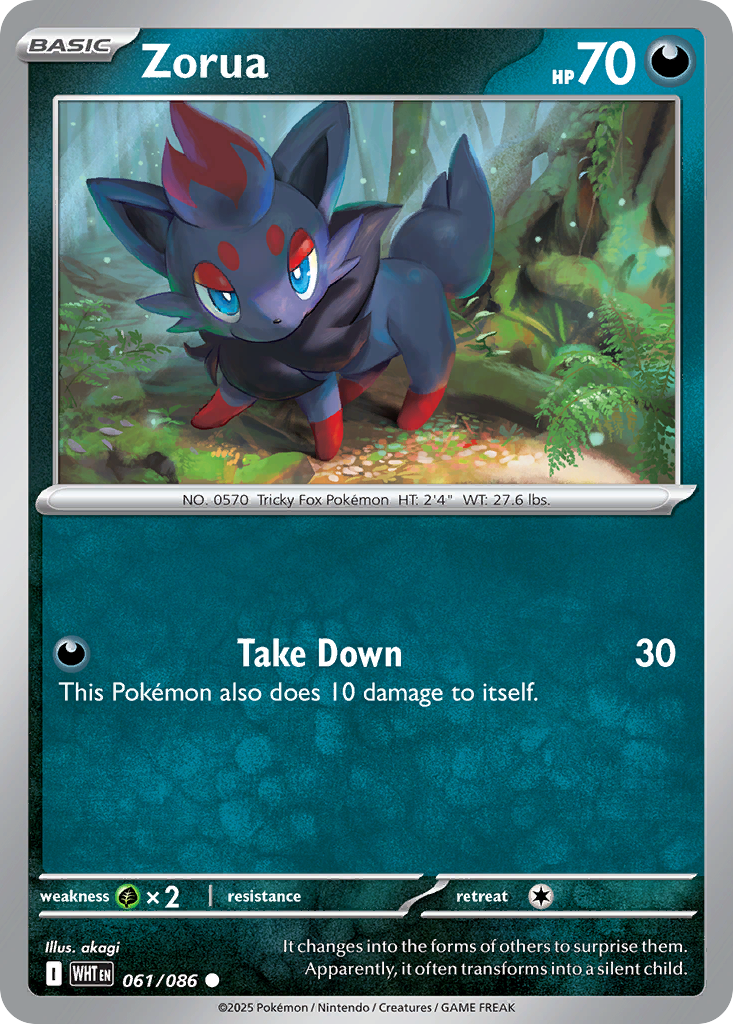 Zorua 061/086 White Flare card