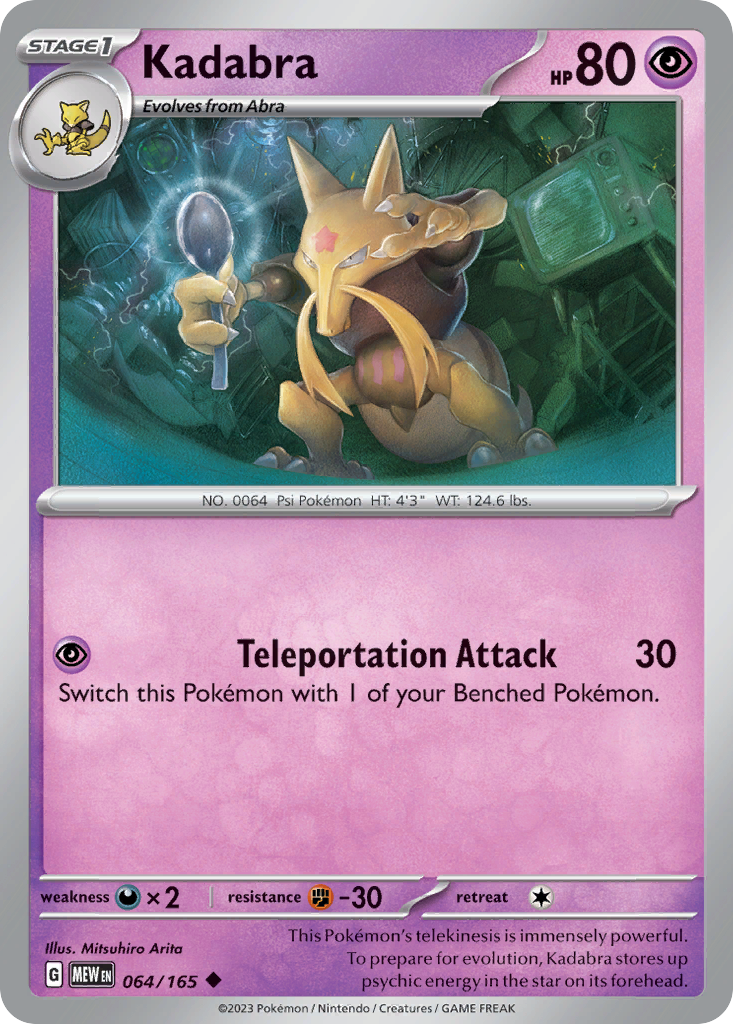 Kadabra 064/165 Scarlet & Violet 151 card