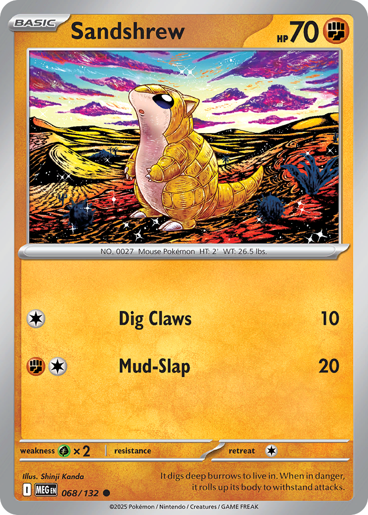 Sandshrew 068/132 Mega Evolution card