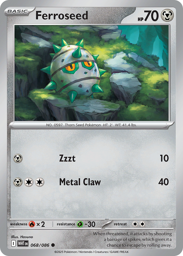 Ferroseed 068/086 White Flare card