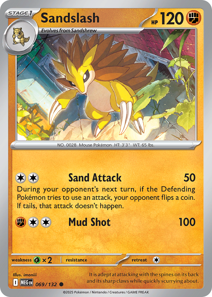 Sandslash 069/132 Mega Evolution card