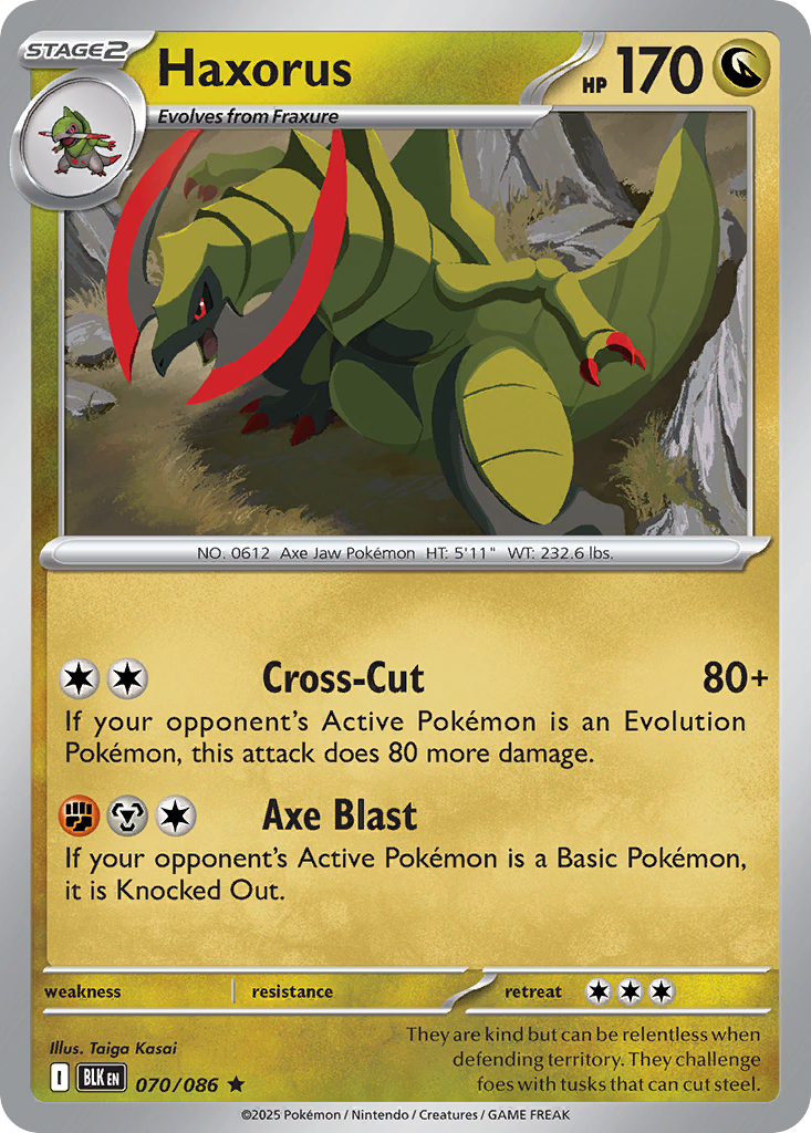 Haxorus 070/086 Black Bolt card