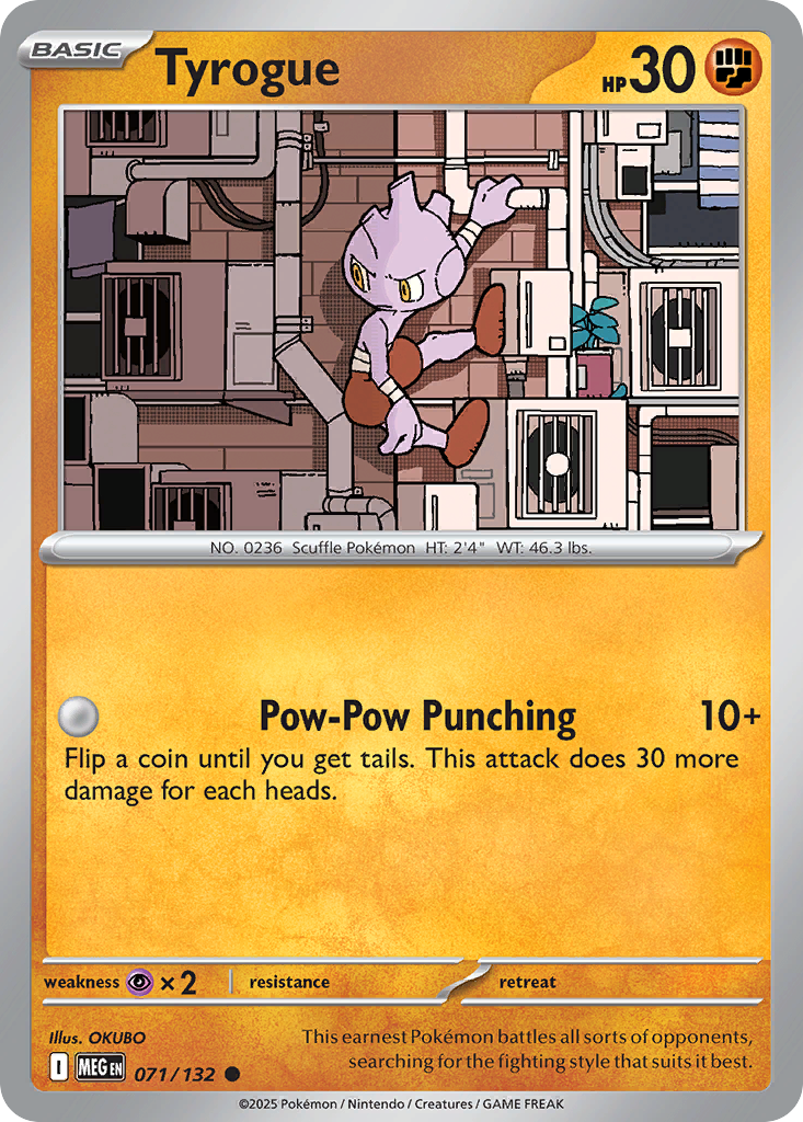 Tyrogue 071/132 Mega Evolution card