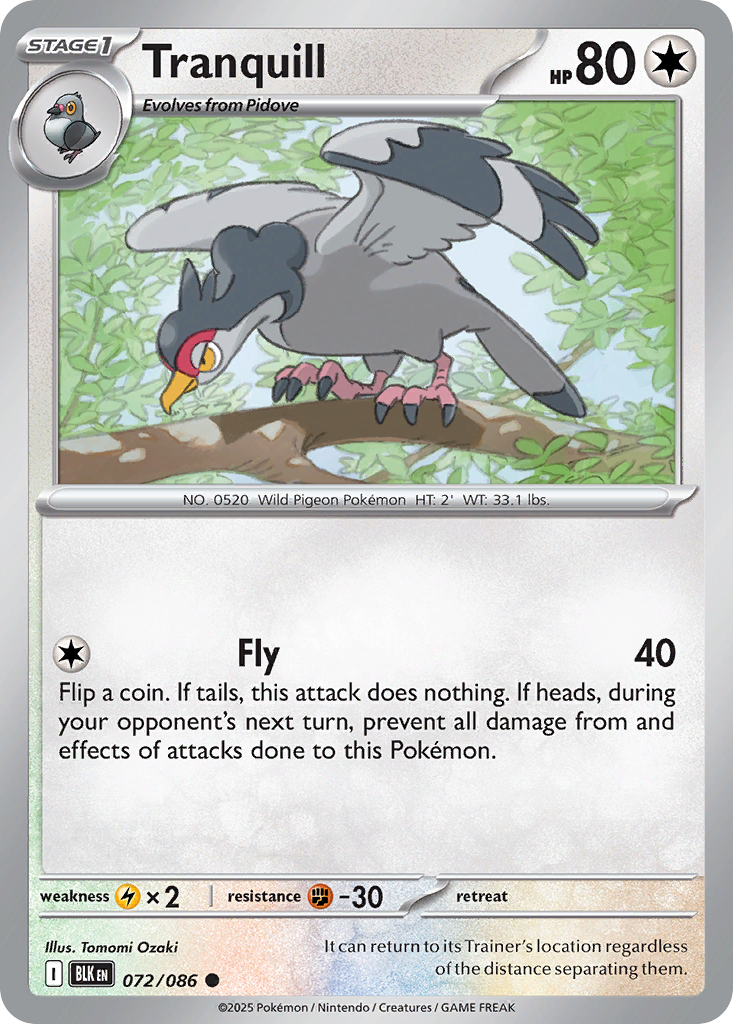 Tranquill 072/086 Black Bolt card