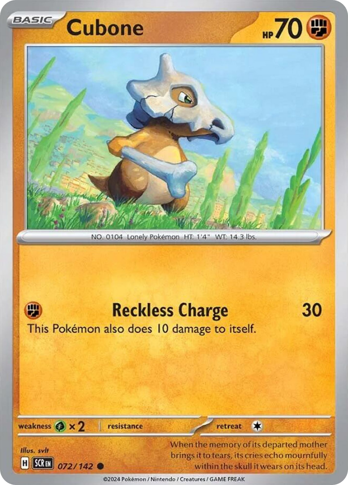 Cubone 072/142 Stellar Crown card