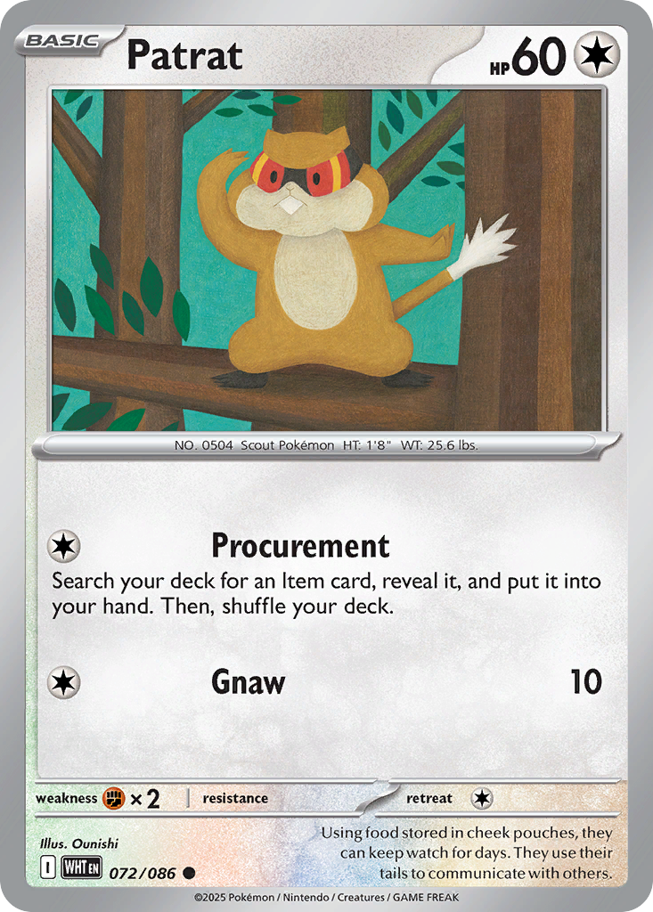 Patrat 072/086 White Flare card