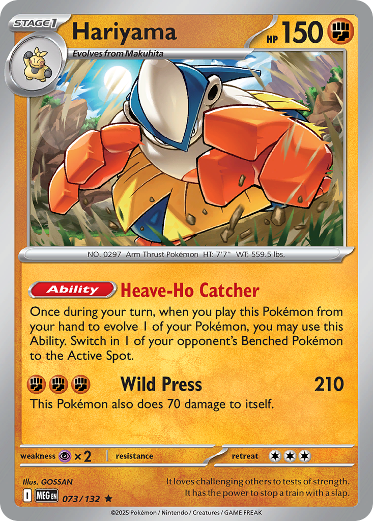 Hariyama 073/132 Mega Evolution card