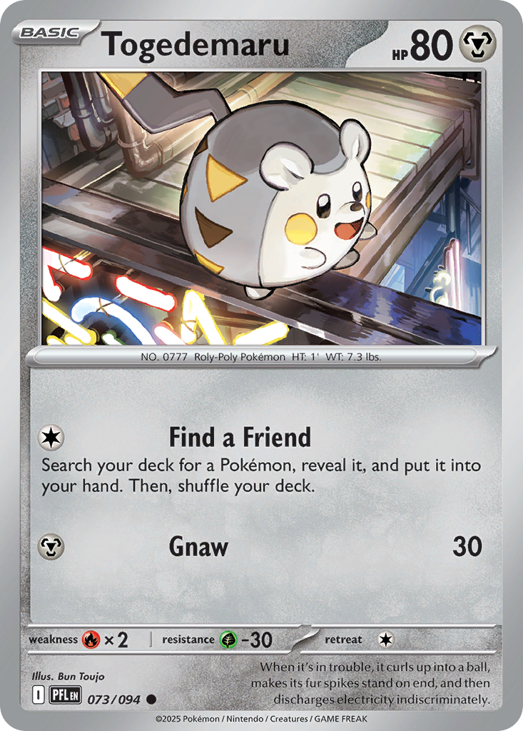 Togedemaru 073/094 Phantasmal Flames card