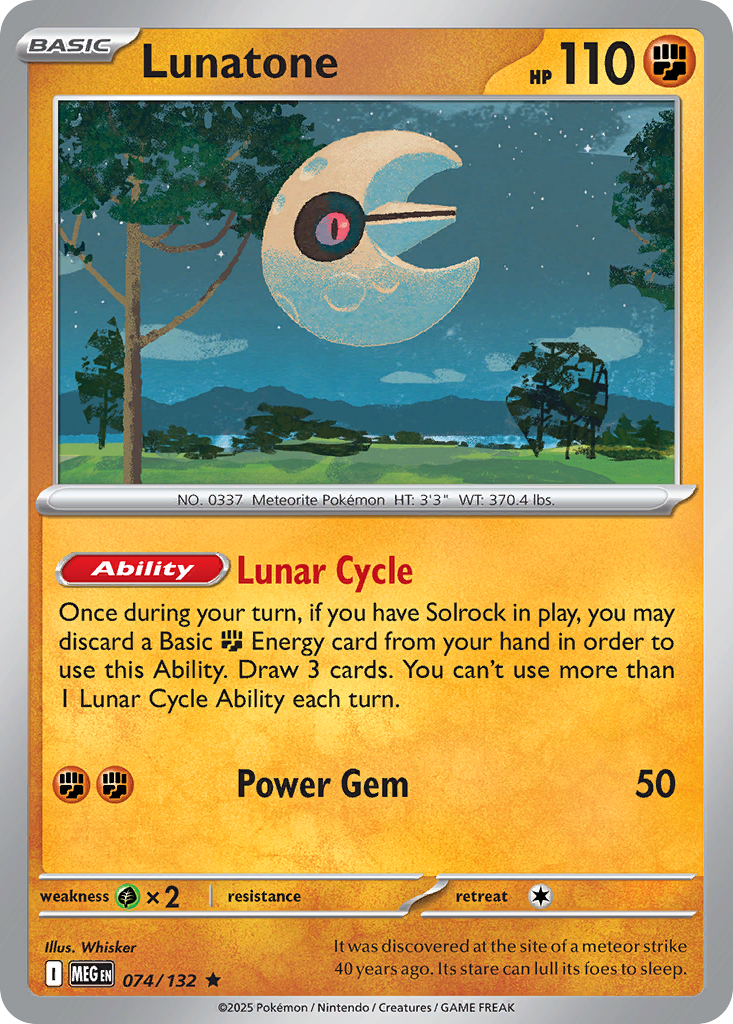 Lunatone 074/132 Mega Evolution card