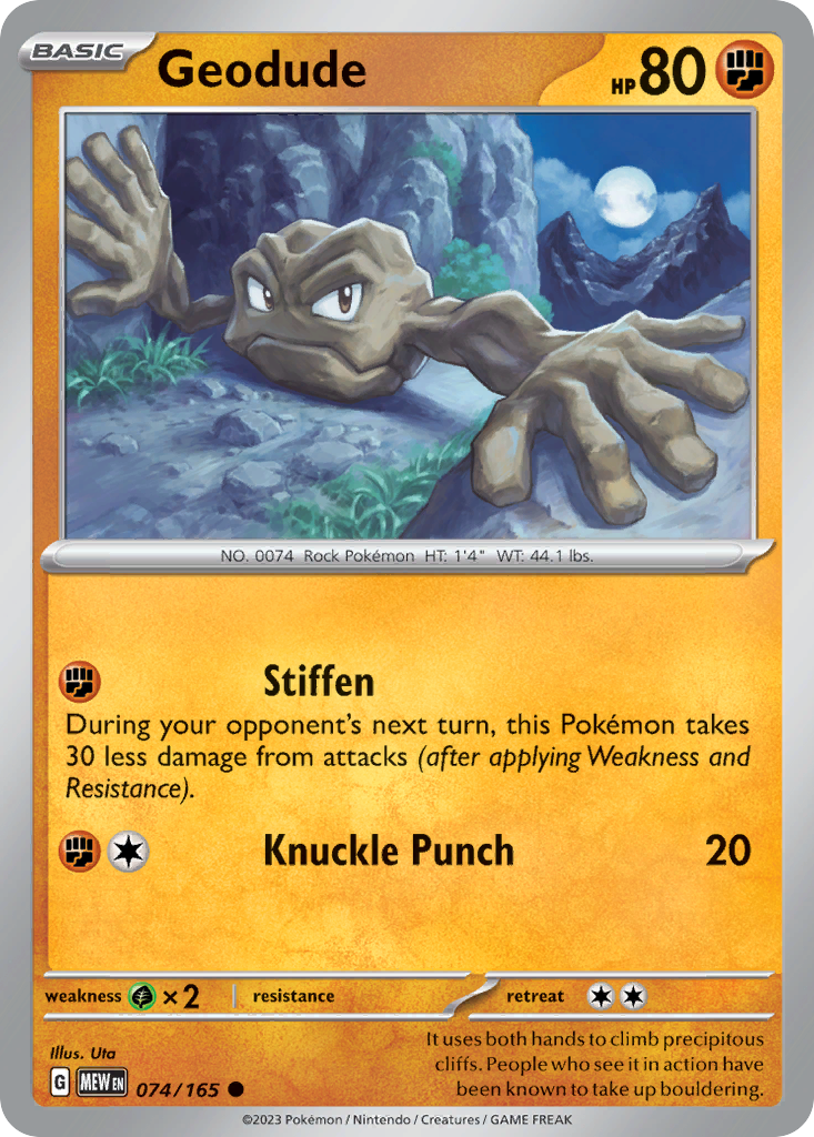 Geodude 074/165 Scarlet & Violet 151 card